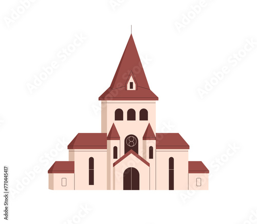 Old church building exterior. Medieval christian religious architecture facad...