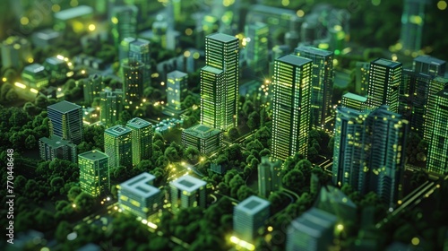 Quantum computers optimizing sustainable city layouts, green tech forefront
