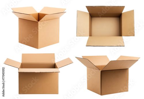 Set of cardboard boxes, cut out