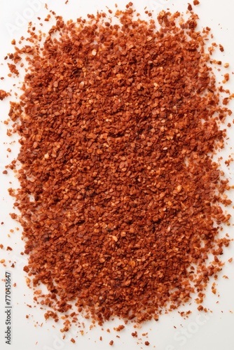Korean red chili pepper flakes close up view.
