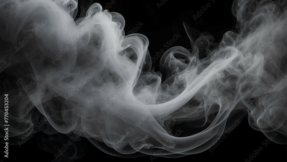 Fototapeta premium smoke, fog, haze , on a completely black background for overlaying the screen