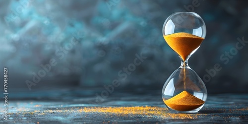 Hourglass with Sand Stuck at the Top Symbolic Deadlock In Progress With Copy Space photo