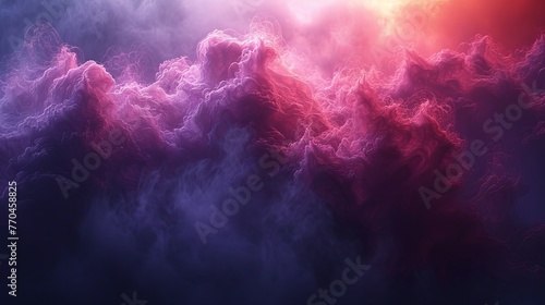   A vibrant purple and red backdrop adorned with cloud formations and a radiant light source in the foreground, with the expansive sky providing a stunning backdrop