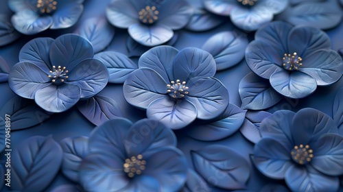   A bouquet of blue flowers on top of a bed of blue flowers © Jevjenijs