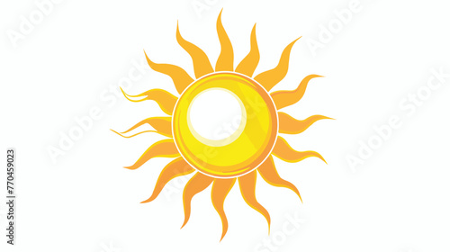 Yellow sun icon vector design  Flat vector isolated o
