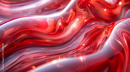  A red and white background with a wavy design on both top and bottom