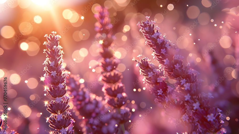 A macro photograph of a bouquet bathed in sunlight through the fuzzy bokeh of petals A macro photograph of a bouquet bathed in sunlight through the fuzzy bokeh of petals