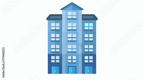 Building blue button flat style flat vector isolated o