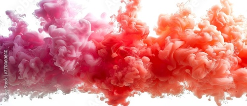  A cluster of vibrant inks suspended in water against a pure backdrop, featuring a droplet at the base