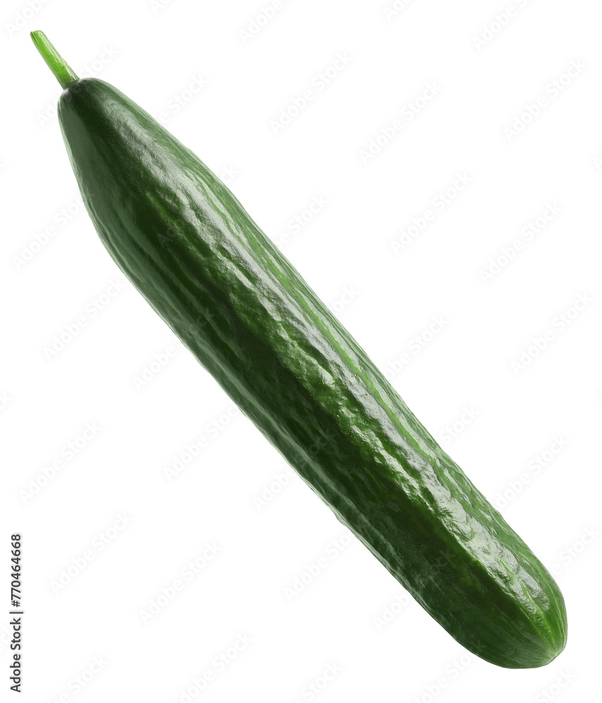 One long fresh cucumber isolated on white One long fresh cucumber isolated on white