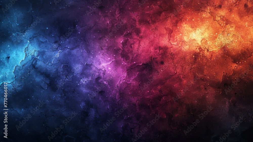 A wall with colorful patterns, a central gap, and starry background A wall with colorful patterns, a central gap, and starry background