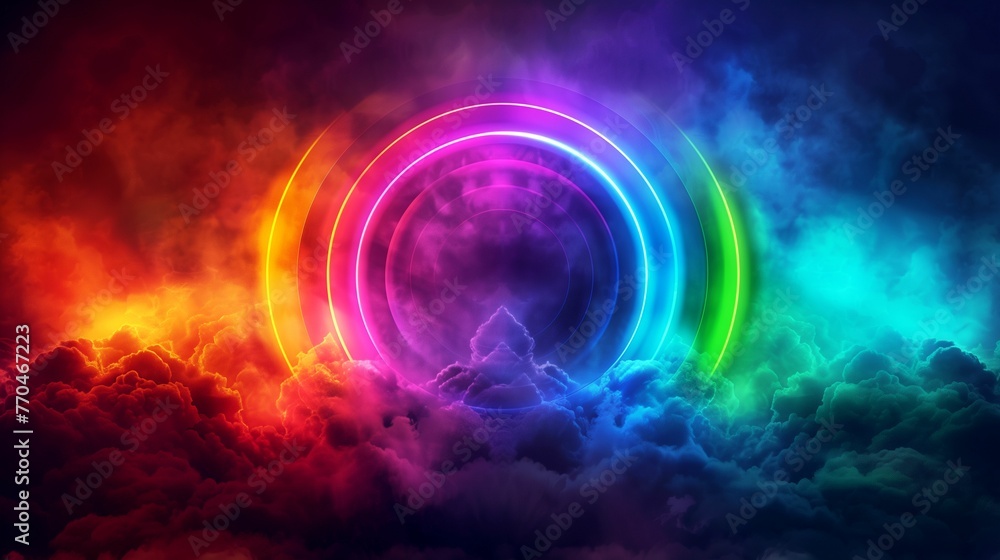 Obraz premium Rainbow portal in the sky
