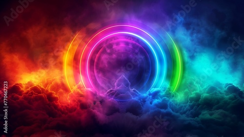 Rainbow portal in the sky