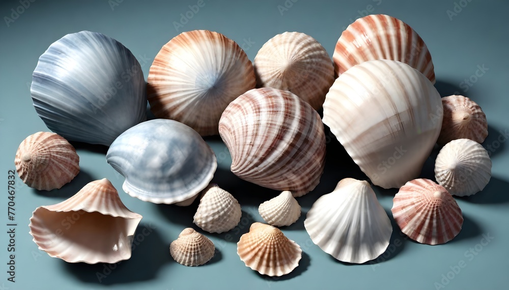 Beautiful all types of sea shells