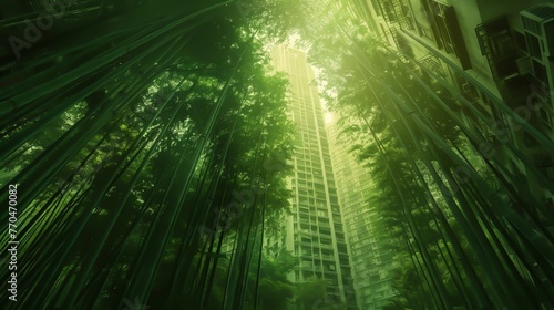 A bamboo forest in the middle of a city