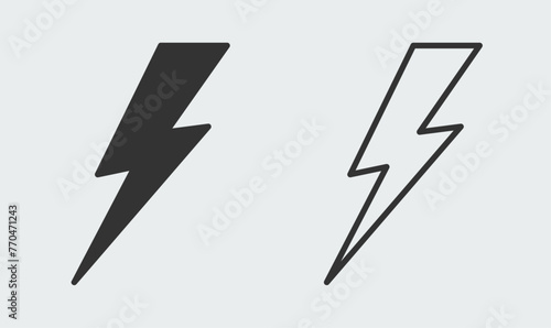 Lightning bolt icon. Stock illustration.