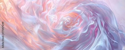 Abstract ethereal, multicolor shimmering swirls background in light pink pastel colors.