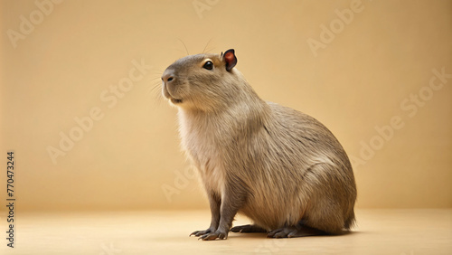 capybara isolated portraying adorable scene