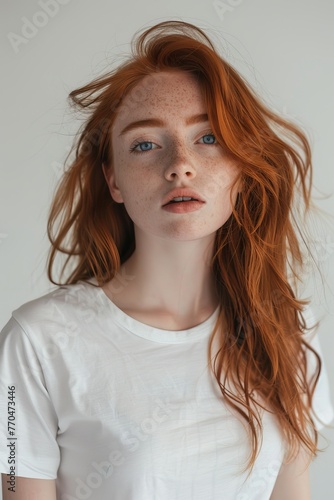 Modeling photography of a woman with a red hair, 