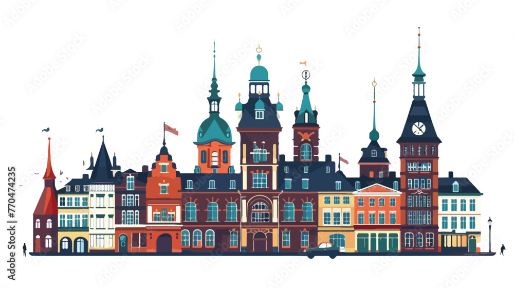 Town Hall of Malmo City Sweden flat vector isolated on
