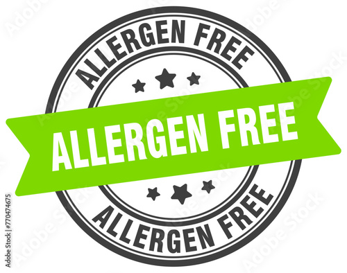 allergen free stamp. allergen free label on transparent background. round sign
