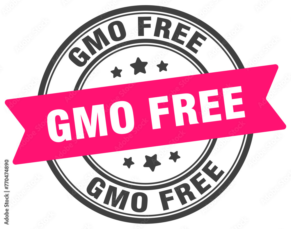 gmo free stamp. gmo free label on transparent background. round sign