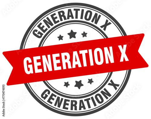 generation x stamp. generation x label on transparent background. round sign