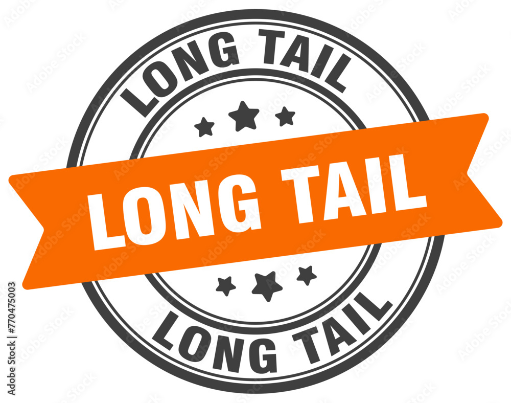 long tail stamp. long tail label on transparent background. round sign