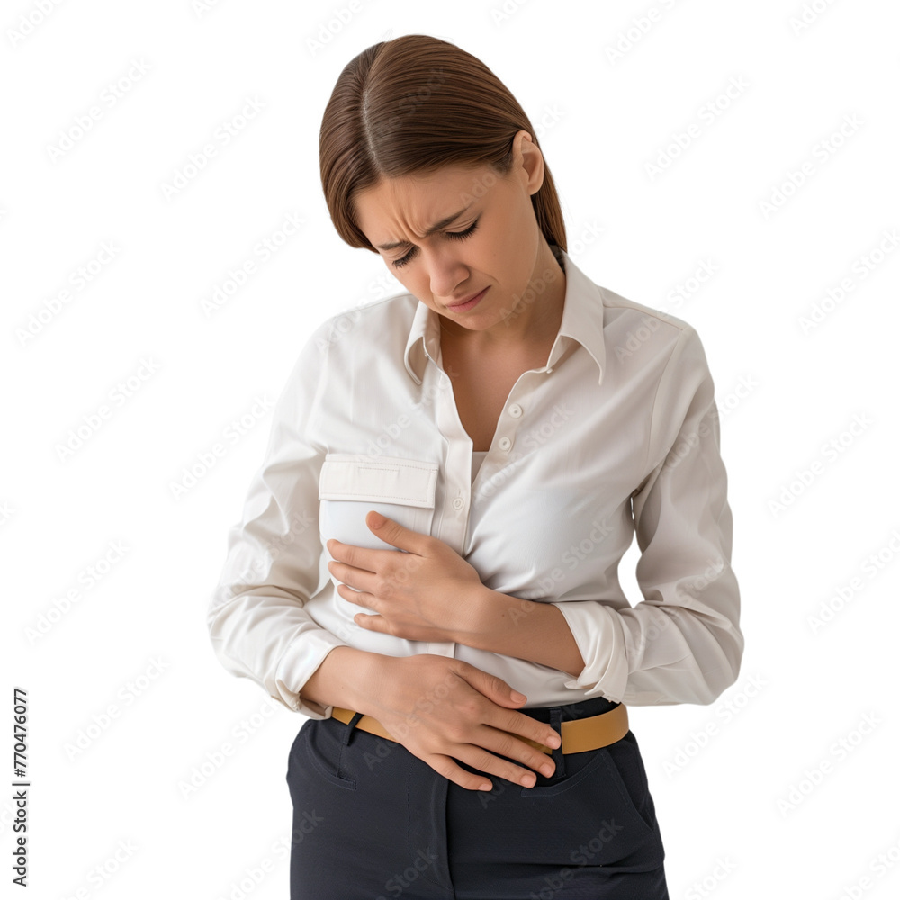An employee or office worker experiences stomach ulcers and feels unbearable pain, panic expression, anxiety. Concept of insurance, employee health, wellness. An employee or office worker experiences stomach ulcers and feels unbearable pain, panic expression, anxiety. Concept of insurance, employee health, wellness.