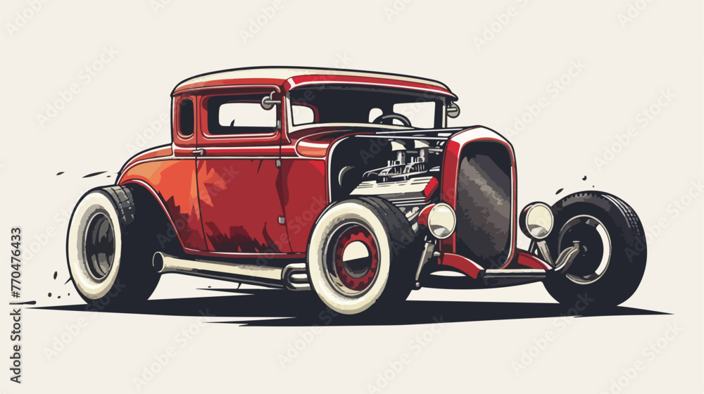 Vintage Hot Rod logo for printing on T-shirts
