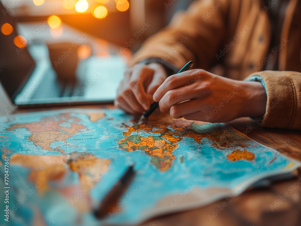 Travel concept, technology to organize travel, planning trips using routes, choosing a seat, buying tickets Travel concept, technology to organize travel, planning trips using routes, choosing a seat, buying tickets