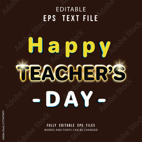 Happy Teachers Day Editable Text Effect