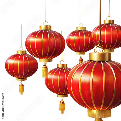 Wallpaper Mural chinese lantern or lampion chinese new year elements icon 3d rendering Torontodigital.ca