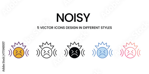 Noisy icons set in different style vector stock illustration