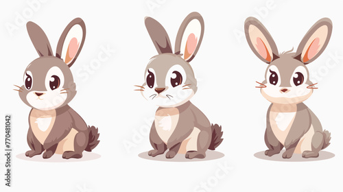 This is cute cartoon bunny isolated on white background © RedFish