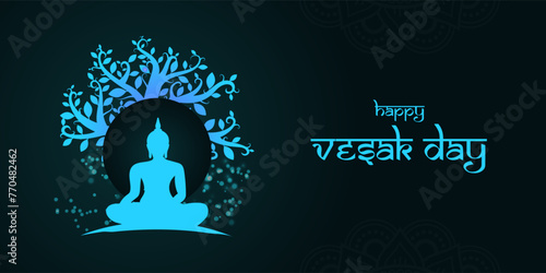 Vector illustration of Happy Buddha Purnima social media feed template