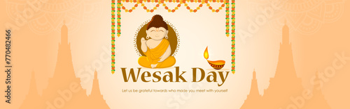 Vector illustration of Happy Buddha Purnima social media feed template