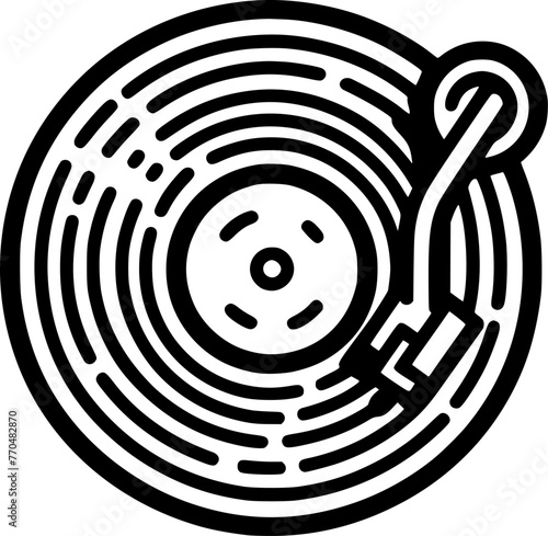 Vinyl record line icon. linear style sign for mobile concept and web sign, symbol, vector, art