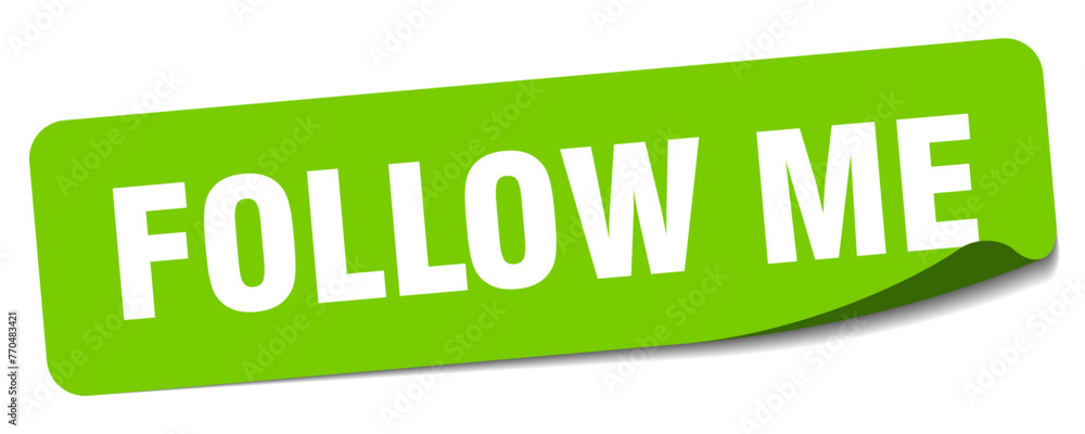 follow me sticker. follow me label follow me sticker. follow me label