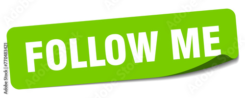 Fotografie follow me sticker. follow me label