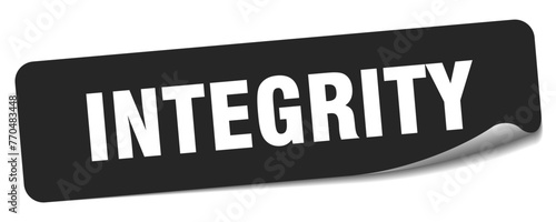 integrity sticker. integrity label