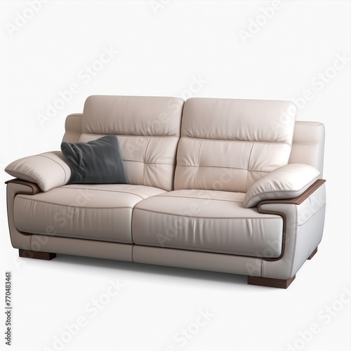 Modern minimalistic sofa isolated on white background. Furniture concept.