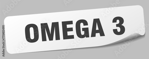 omega 3 sticker. omega 3 label
