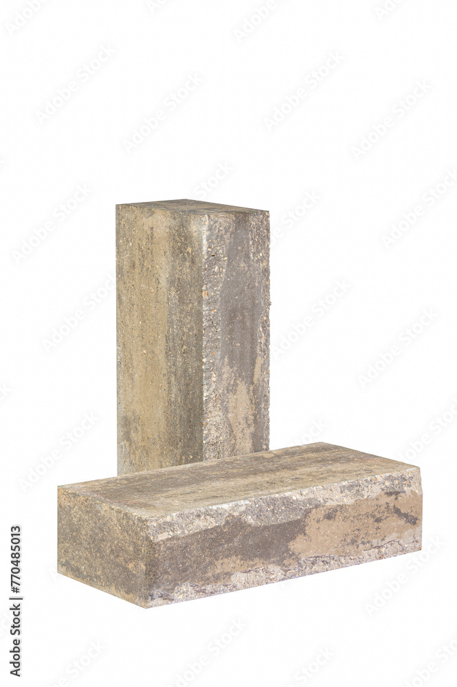Construcion Material Ideas. Pair of New Terracotta Bricks for Construction Isolated on White Construcion Material Ideas. Pair of New Terracotta Bricks for Construction Isolated on White