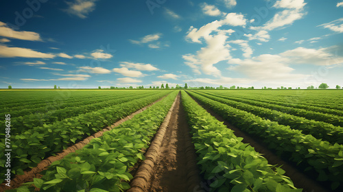  perspective of soybean farm in an agricultural 