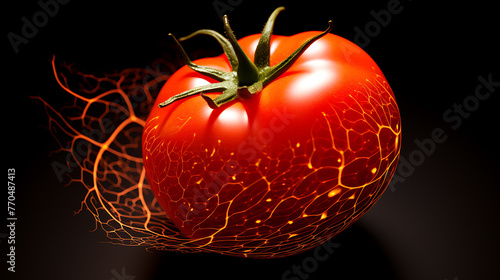 tomato on black