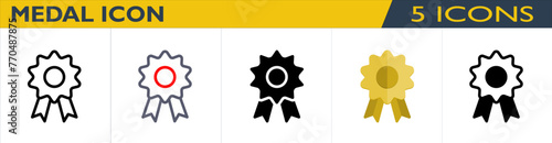Icon Set Medal with 5 style for download (Ecommerce Pack)