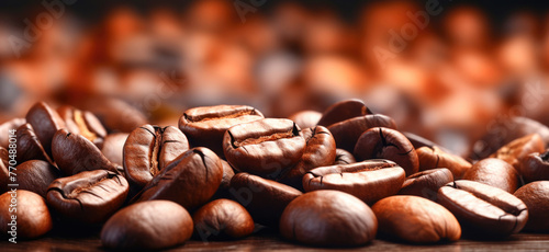 Abstract background - coffee grains - Flying coffee beans background, Generative Ai