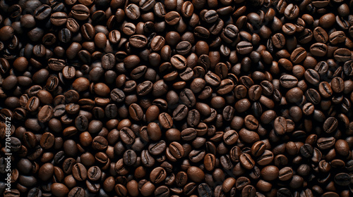 Close-up of roasted coffee beans background