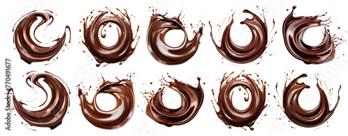 Set of chocolate splashes, cut out © Yeti Studio